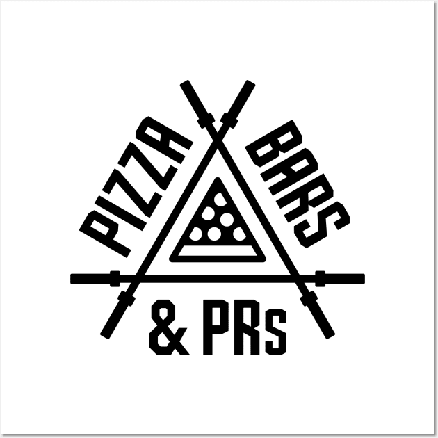 Pizza, Bars and PRs Fitness Triangle v2 Wall Art by brogressproject